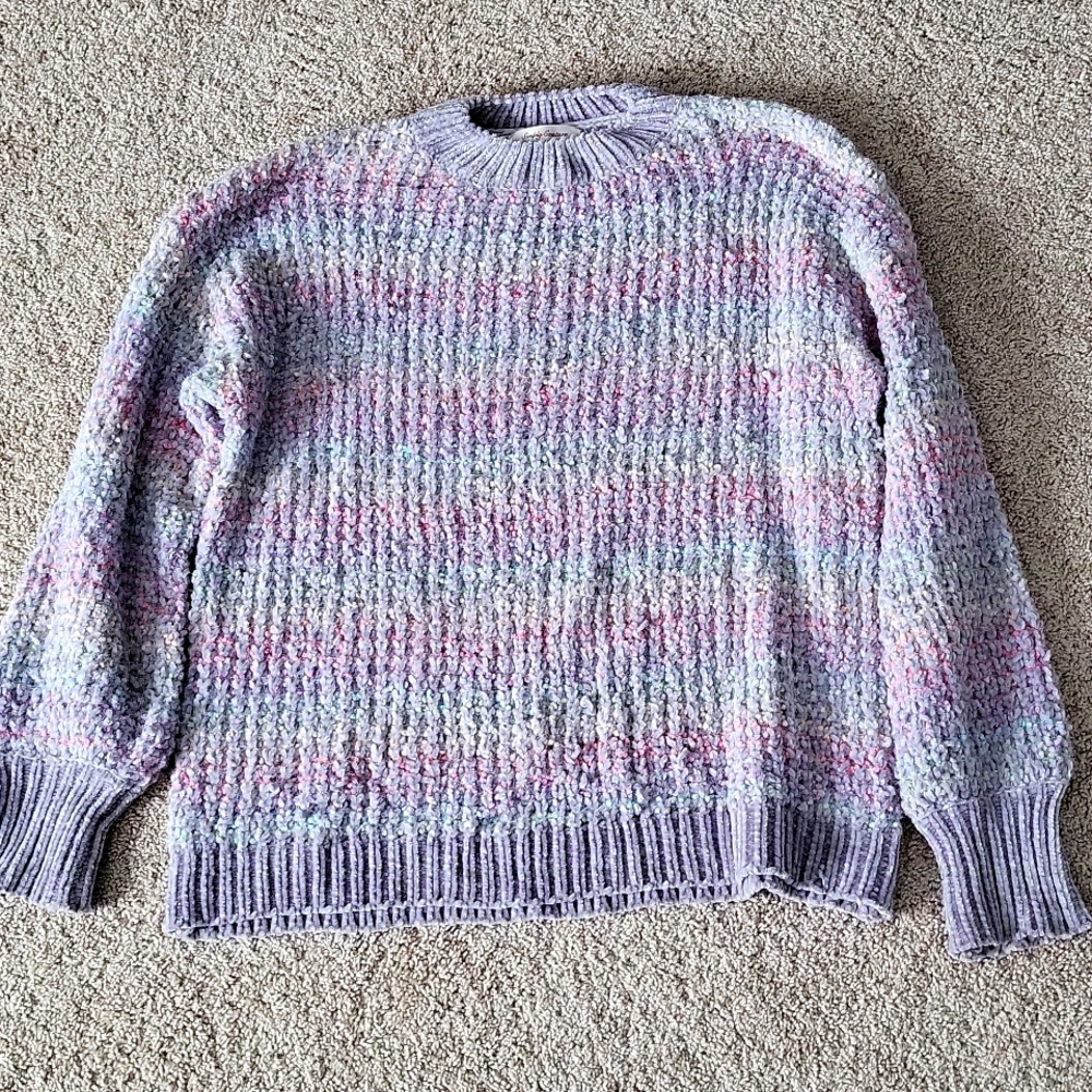 Colorful chenille sweater